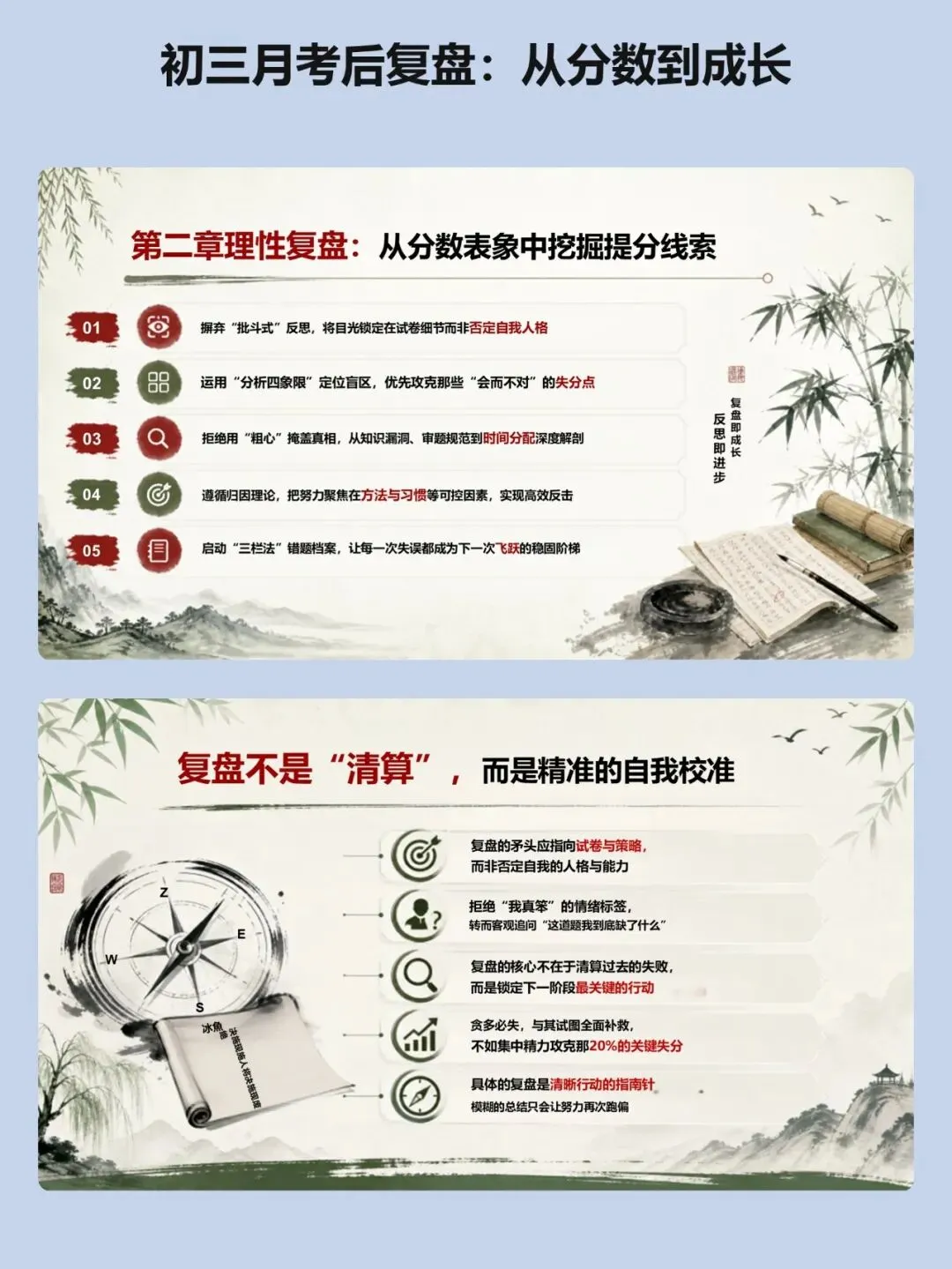 考后复盘别只说粗心:这份初三课件把失分原因分成四类来讲 ,从分数到成长【34页PPT】-第6张图片-四季读书网