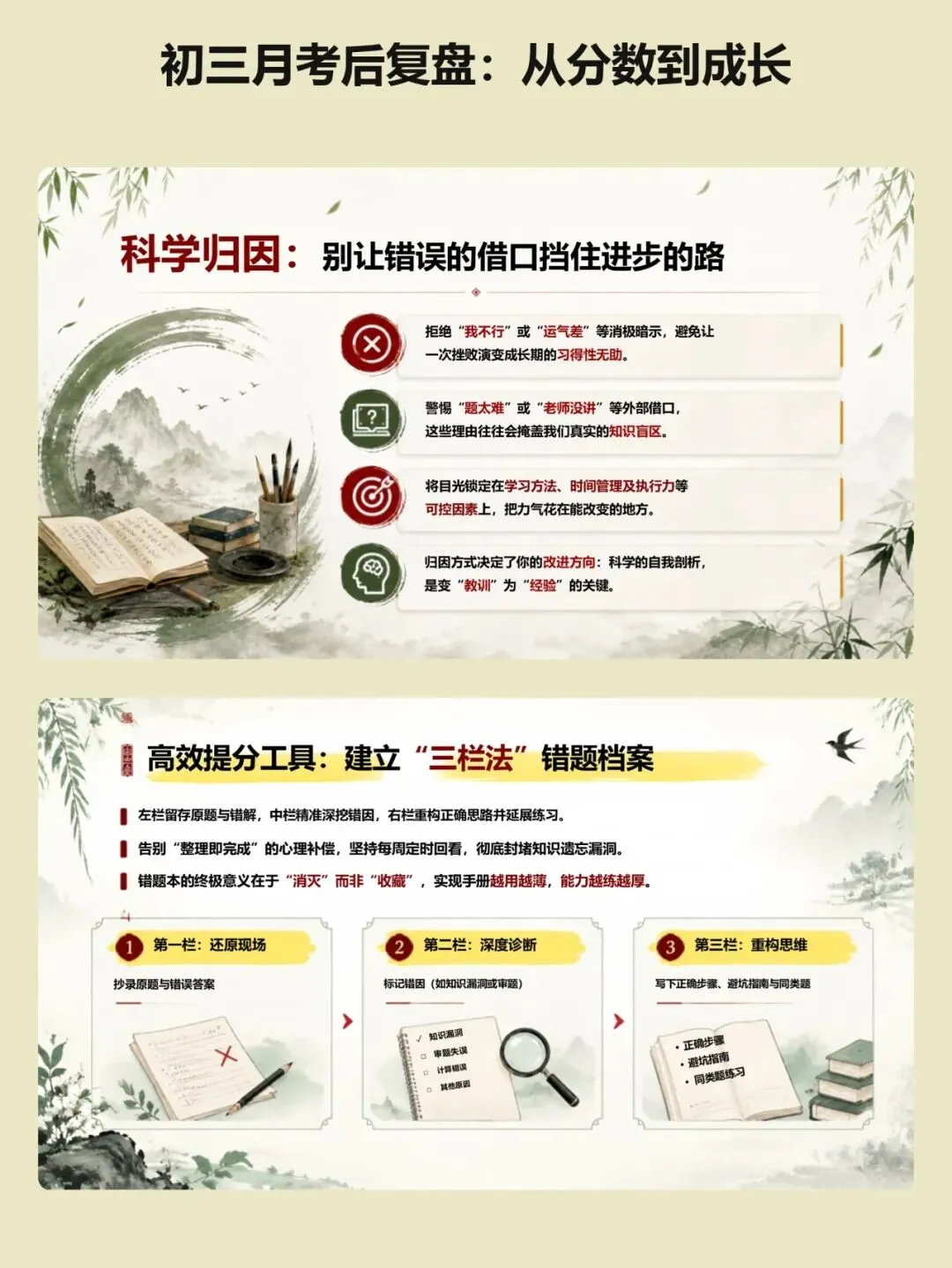考后复盘别只说粗心:这份初三课件把失分原因分成四类来讲 ,从分数到成长【34页PPT】-第9张图片-四季读书网