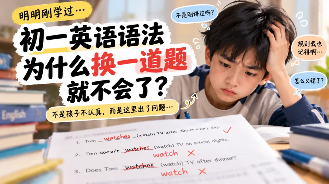 初一英语学过的语法,为什么换一道题就不会了?-第1张图片-四季读书网