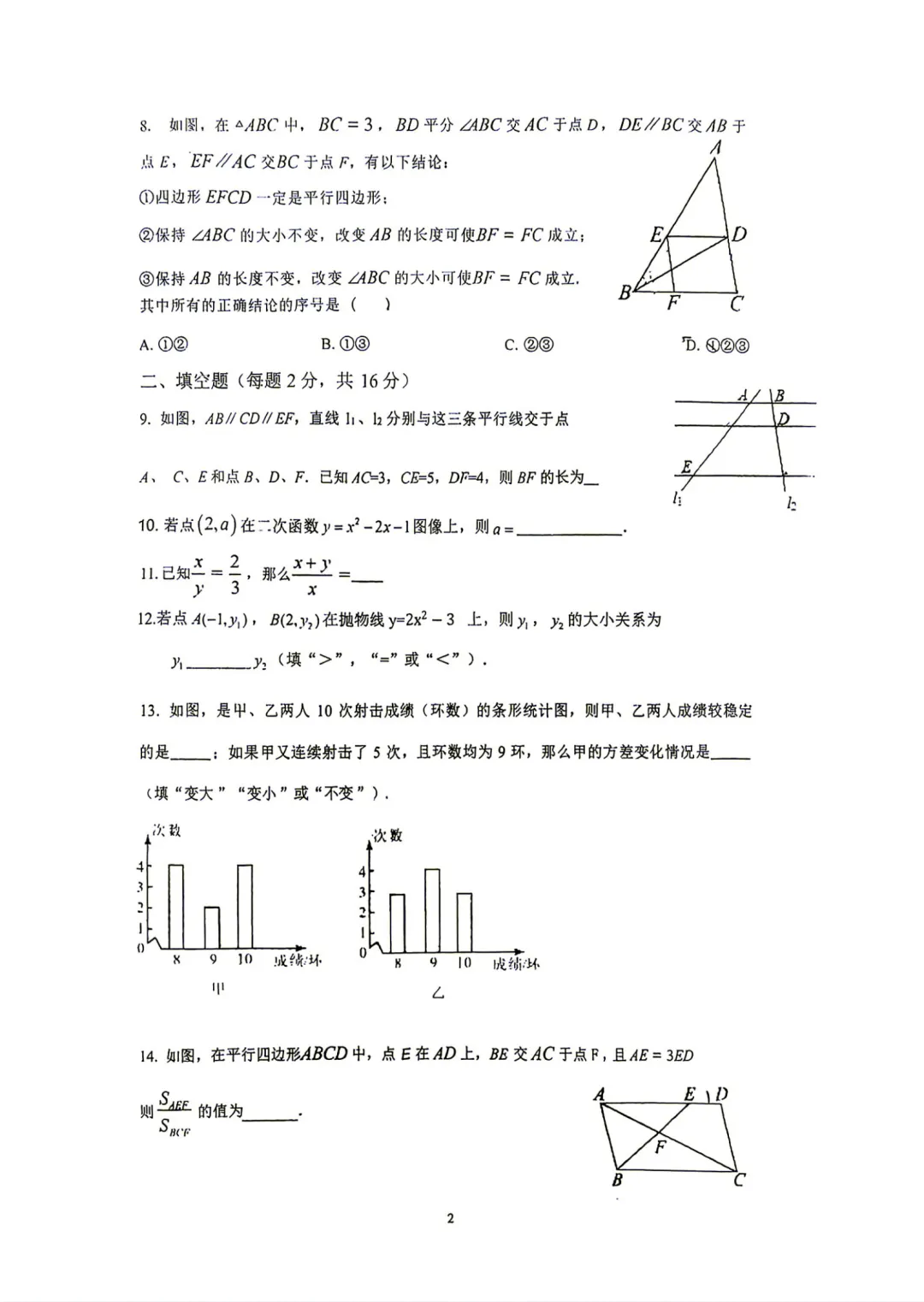 【初三月考】2026年北京潞河中学初三10月月考数学试题出炉-第2张图片-四季读书网