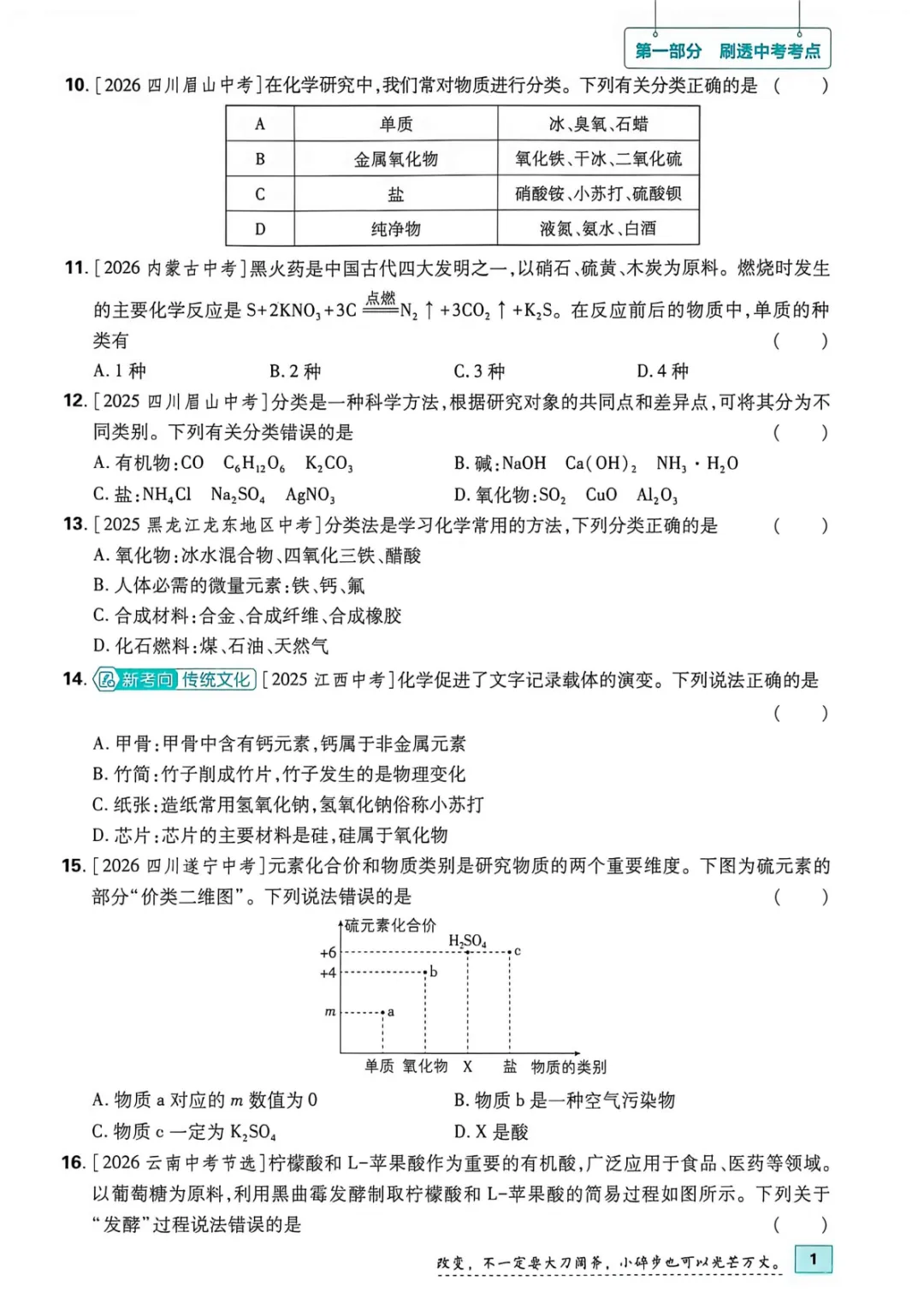 2027年中考化学真题分类汇编(全国通用)-第3张图片-四季读书网