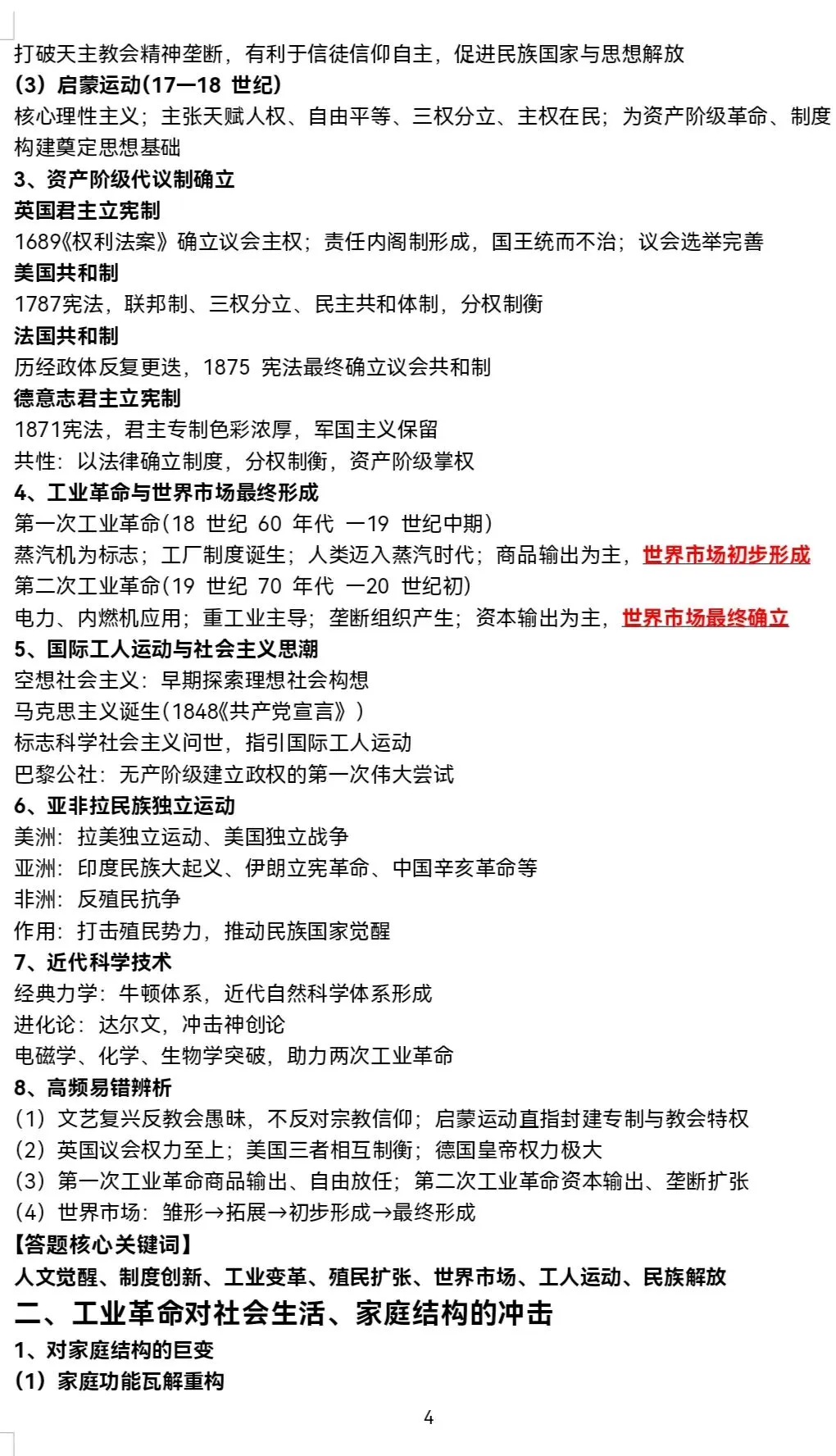 高考历史世界史核心考点-第4张图片-四季读书网