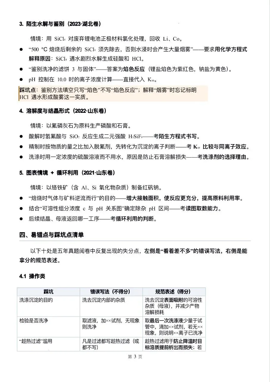 高考化学工艺流程题·五年高频考点与规范作答手册(可下载)-第5张图片-四季读书网 高考化学工艺流程题·五年高频考点与规范作答手册(可下载)-第5张图片-四季读书网