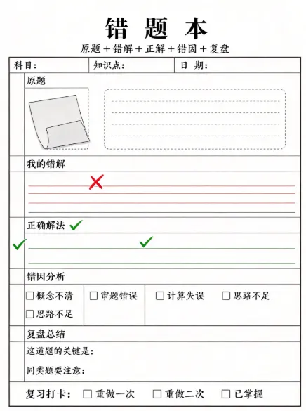 初一首测后!启动错题本,为整个初中学习打好基础-第2张图片-四季读书网