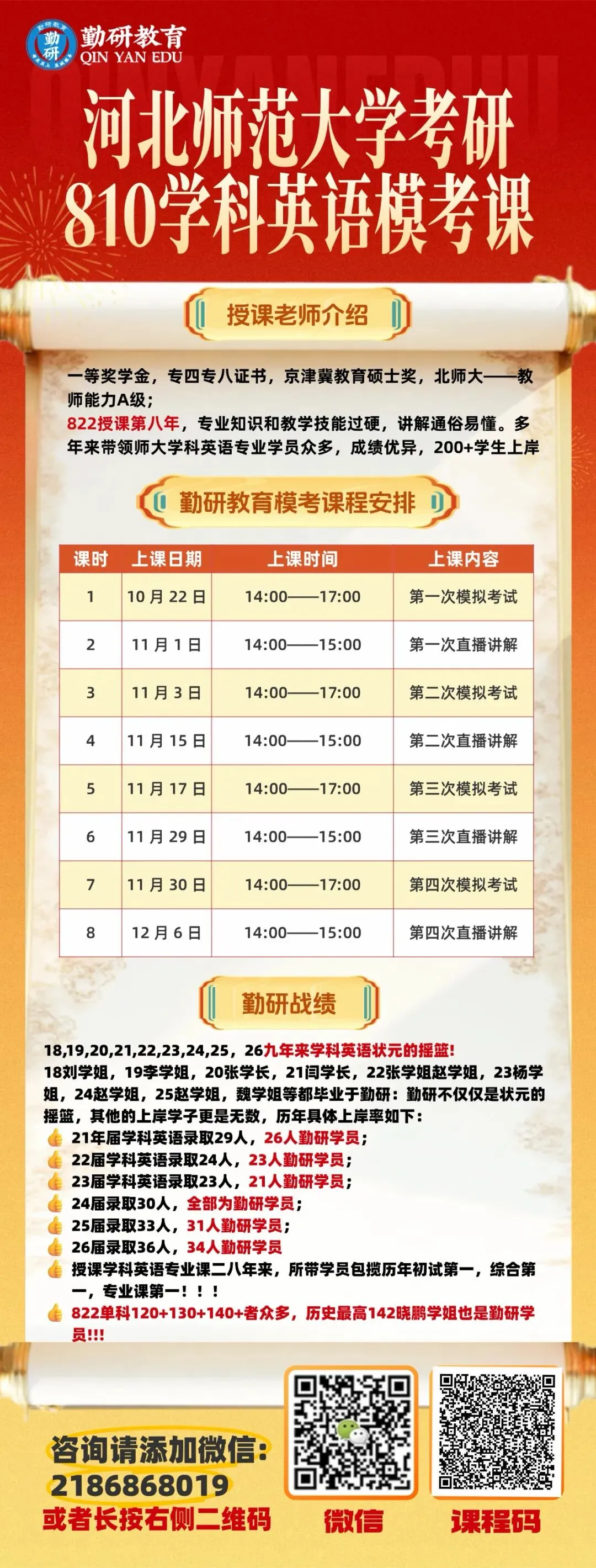 27考研河北师范大学勤研教育模考课程课表汇总!快来实战演练啦-第17张图片-四季读书网 27考研河北师范大学勤研教育模考课程课表汇总!快来实战演练啦-第17张图片-四季读书网