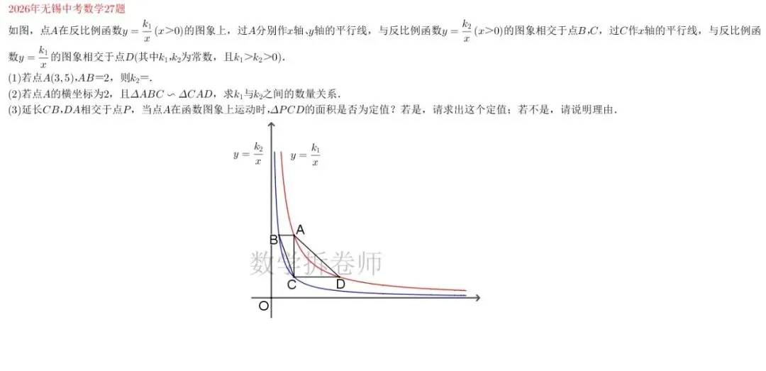2026年无锡中考数学27题(函数大题)计算量太大-第1张图片-四季读书网 2026年无锡中考数学27题(函数大题)计算量太大-第1张图片-四季读书网