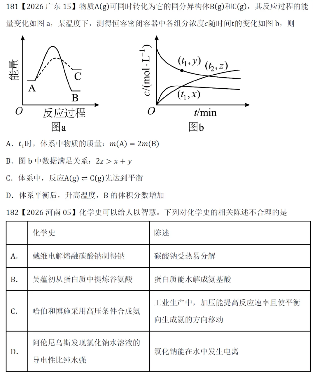 高考化学选择题微课主题06∣速率与平衡181-190(本期为2026年的10道题)-第2张图片-四季读书网 高考化学选择题微课主题06∣速率与平衡181-190(本期为2026年的10道题)-第2张图片-四季读书网