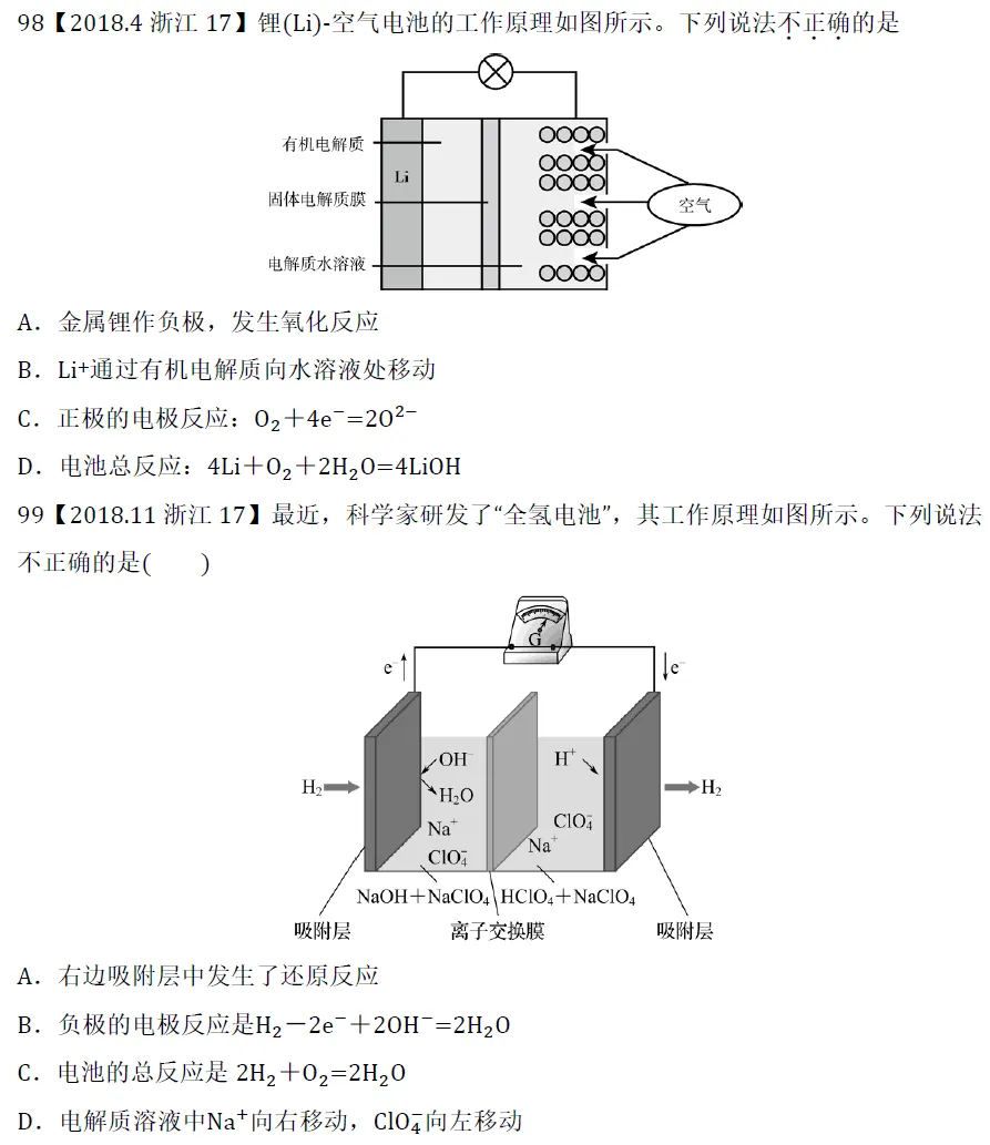 高考化学选择题微课主题07∣电化学091-100(本期为2018年和2019年的10道题)-第5张图片-四季读书网 高考化学选择题微课主题07∣电化学091-100(本期为2018年和2019年的10道题)-第5张图片-四季读书网