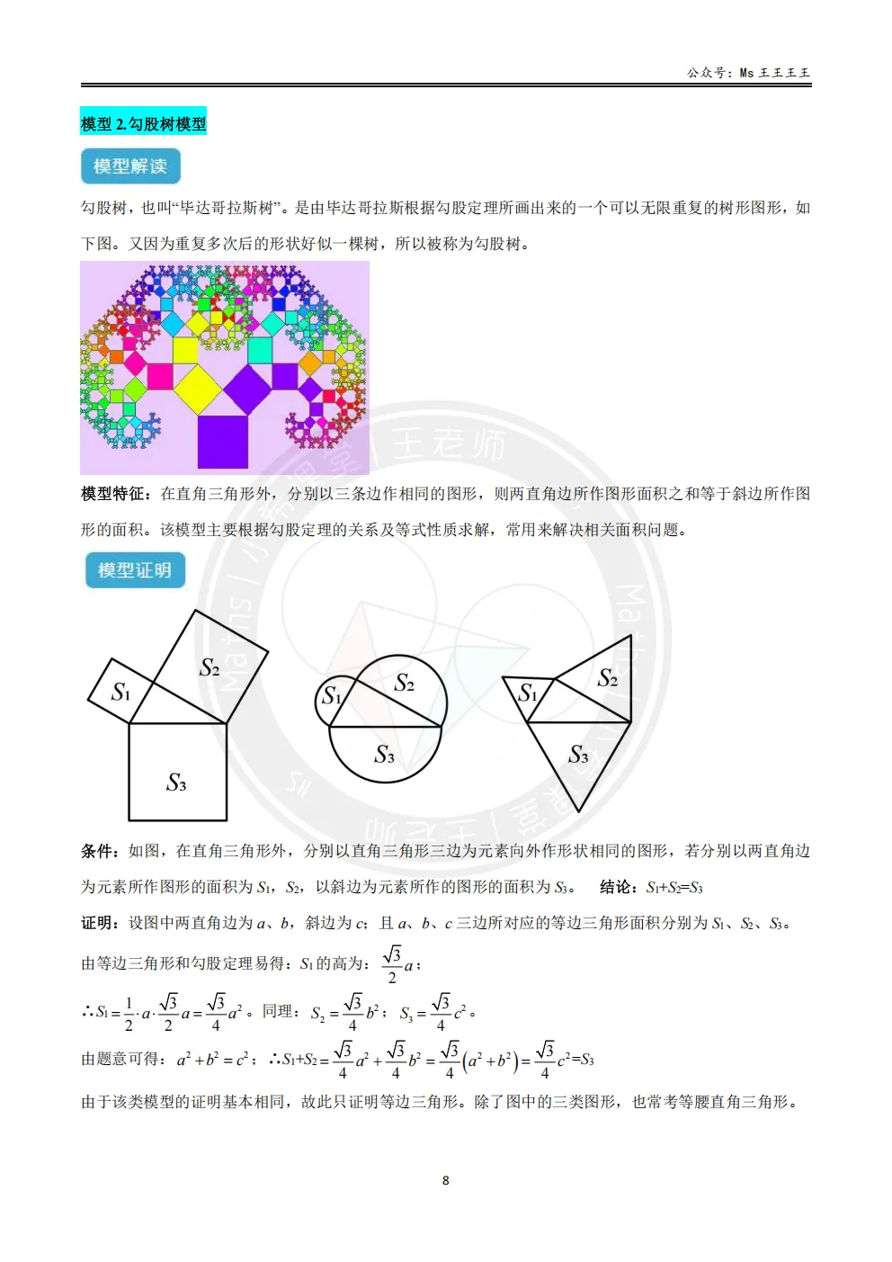 初二上4-勾股定理的应用十大模型之二-勾股树模型-第1张图片-四季读书网 初二上4-勾股定理的应用十大模型之二-勾股树模型-第1张图片-四季读书网