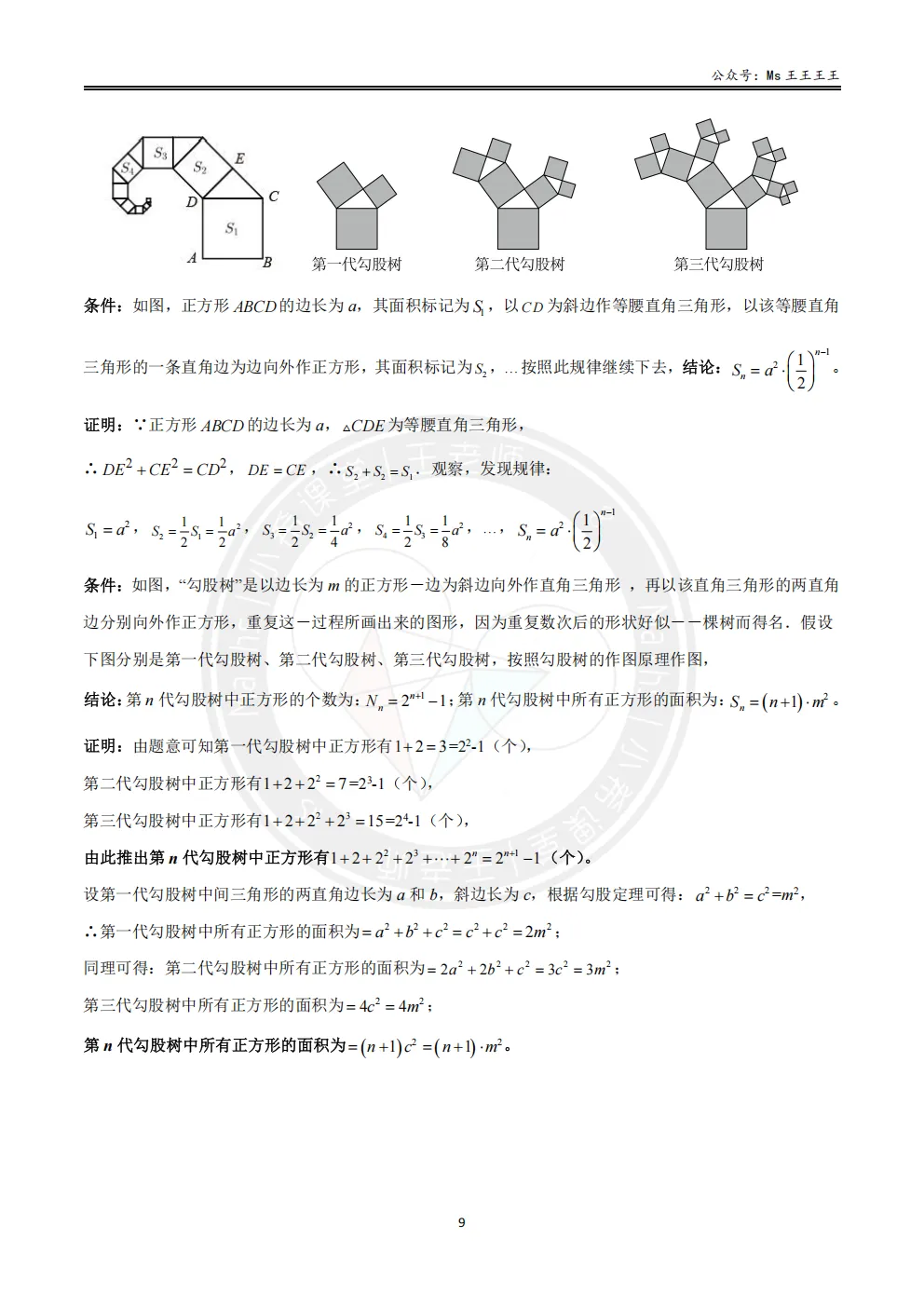 初二上4-勾股定理的应用十大模型之二-勾股树模型-第2张图片-四季读书网 初二上4-勾股定理的应用十大模型之二-勾股树模型-第2张图片-四季读书网