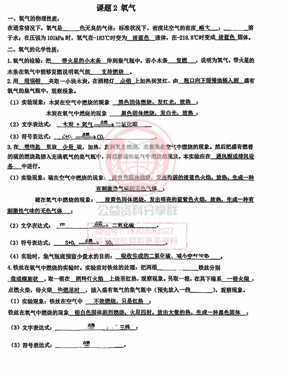 【初三/八上】2025年松雷八(上)化学·基础知识 第二单元-第10张图片-四季读书网 【初三/八上】2025年松雷八(上)化学·基础知识 第二单元-第10张图片-四季读书网