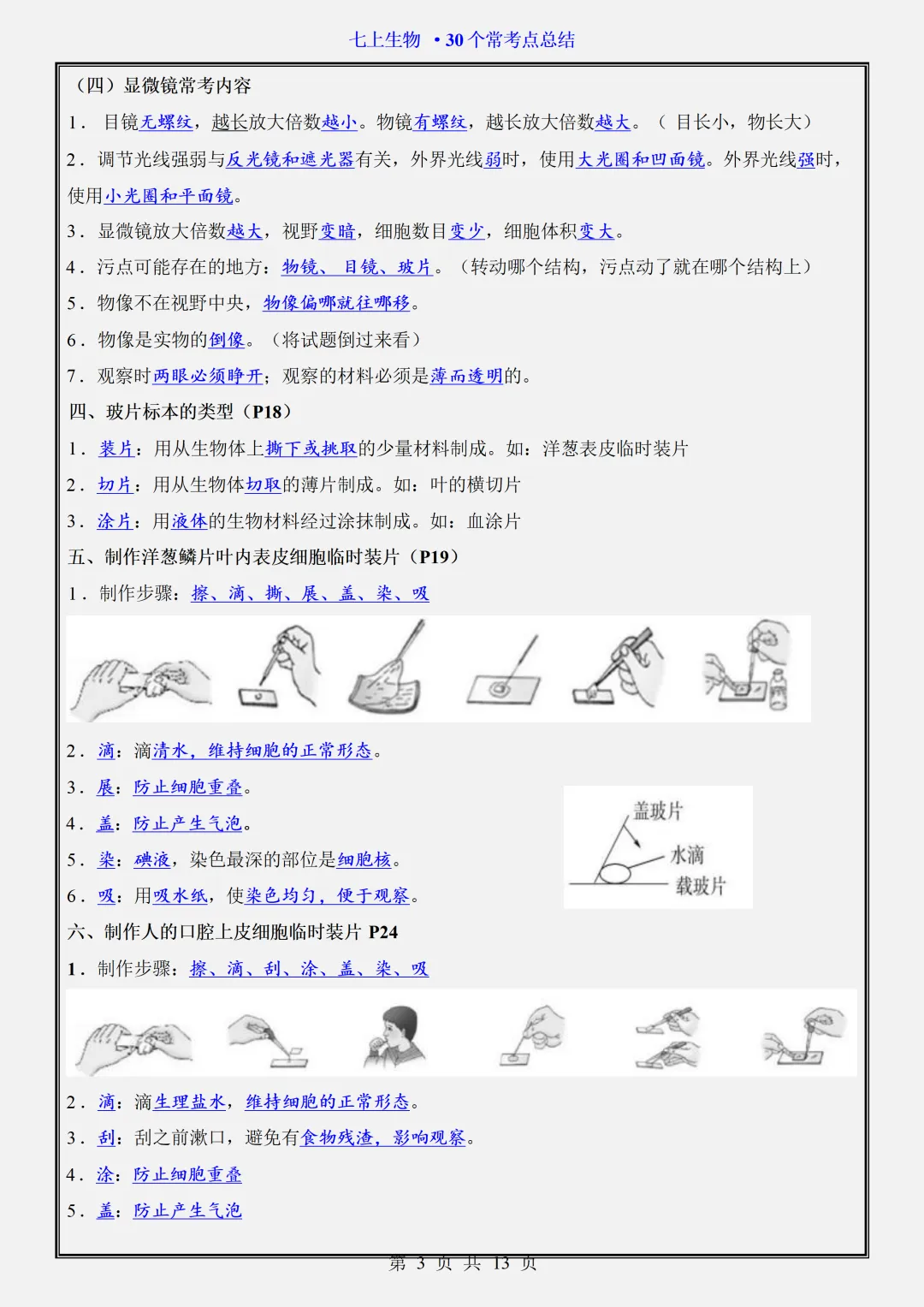 【初一】2026新版七年级上册生物期中复习核心常考点知识点总结,完整版可打印-第5张图片-四季读书网 【初一】2026新版七年级上册生物期中复习核心常考点知识点总结,完整版可打印-第5张图片-四季读书网