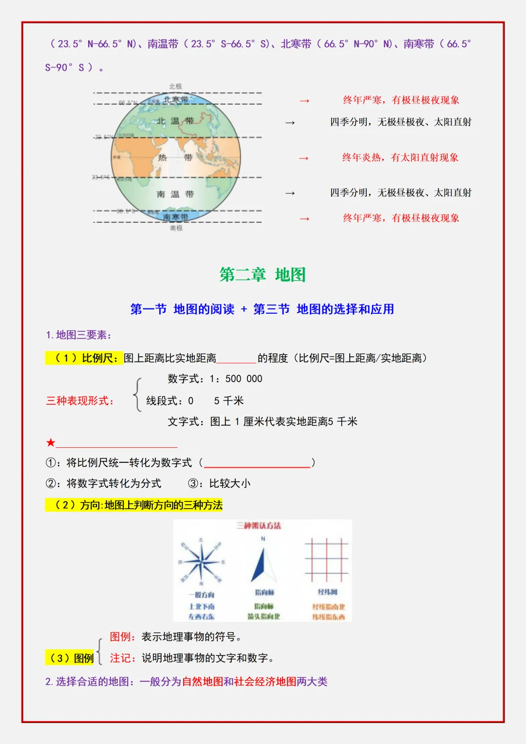 【初一】2026新版七年级上册地理期中复习核心知识点清单填空版,完整版可打印-第8张图片-四季读书网 【初一】2026新版七年级上册地理期中复习核心知识点清单填空版,完整版可打印-第8张图片-四季读书网