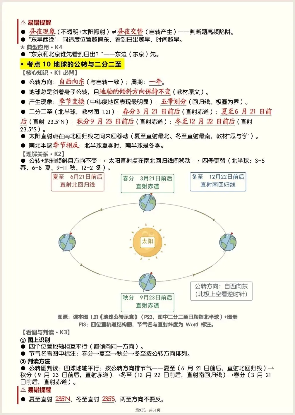 初一新教材七上地理全册核心知识点背读总结电子打印版!(2026 新)-第7张图片-四季读书网 初一新教材七上地理全册核心知识点背读总结电子打印版!(2026 新)-第7张图片-四季读书网