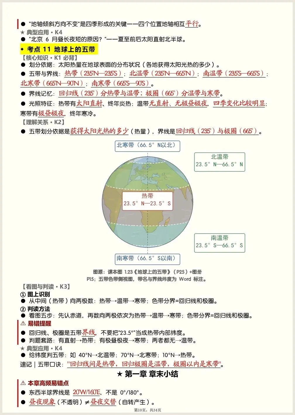 初一新教材七上地理全册核心知识点背读总结电子打印版!(2026 新)-第8张图片-四季读书网 初一新教材七上地理全册核心知识点背读总结电子打印版!(2026 新)-第8张图片-四季读书网