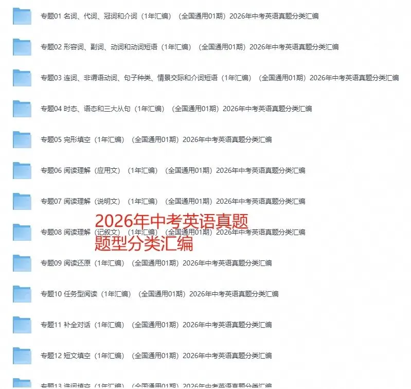 2026年中考英语真题 题型汇编-第1张图片-四季读书网