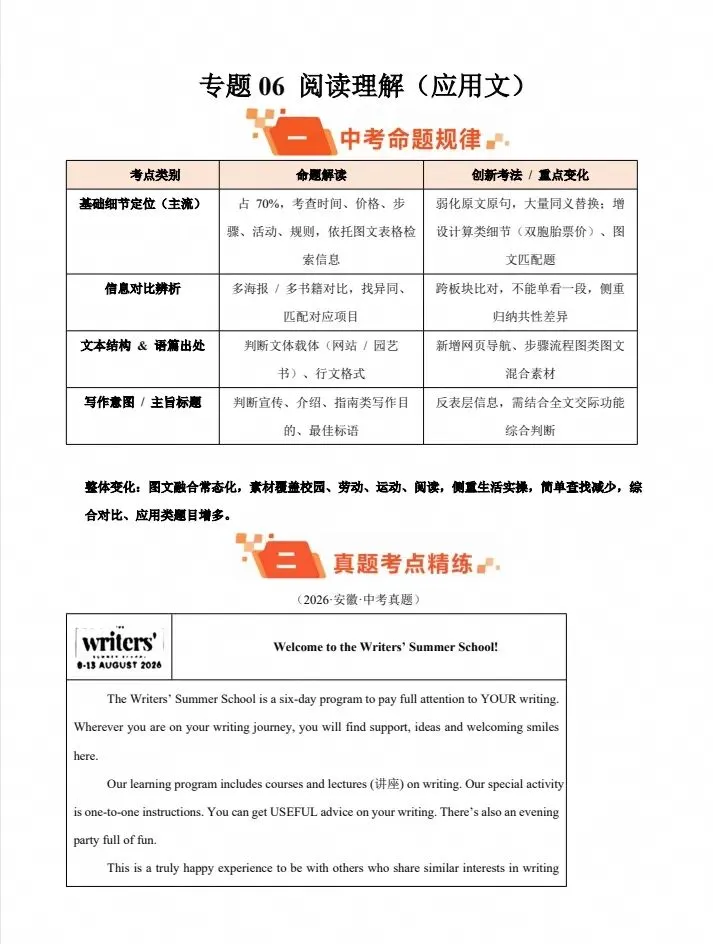 2026年中考英语真题 题型汇编-第3张图片-四季读书网