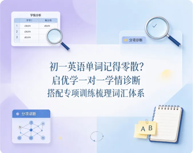 初一英语单词记得零散?启优学一对一学情诊断搭配专项训练梳理词汇体系-第1张图片-四季读书网