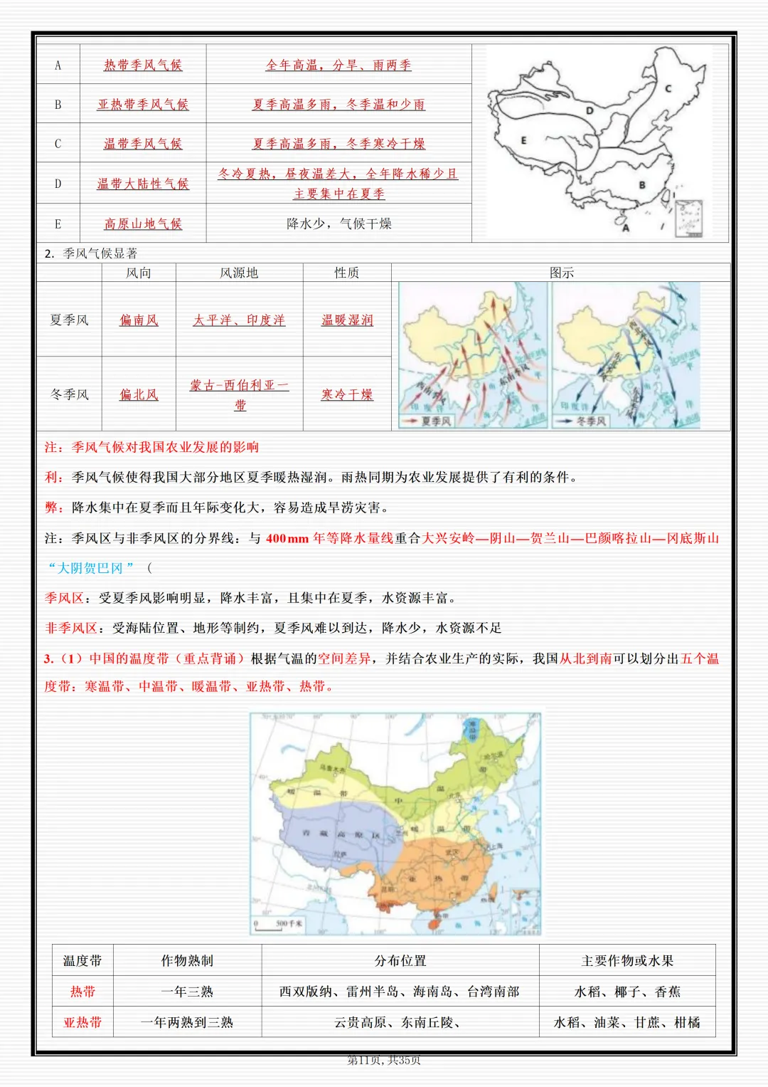 初二2026新【八上地理】必背考点重点知识点梳理汇总(完整版可打印)-第13张图片-四季读书网