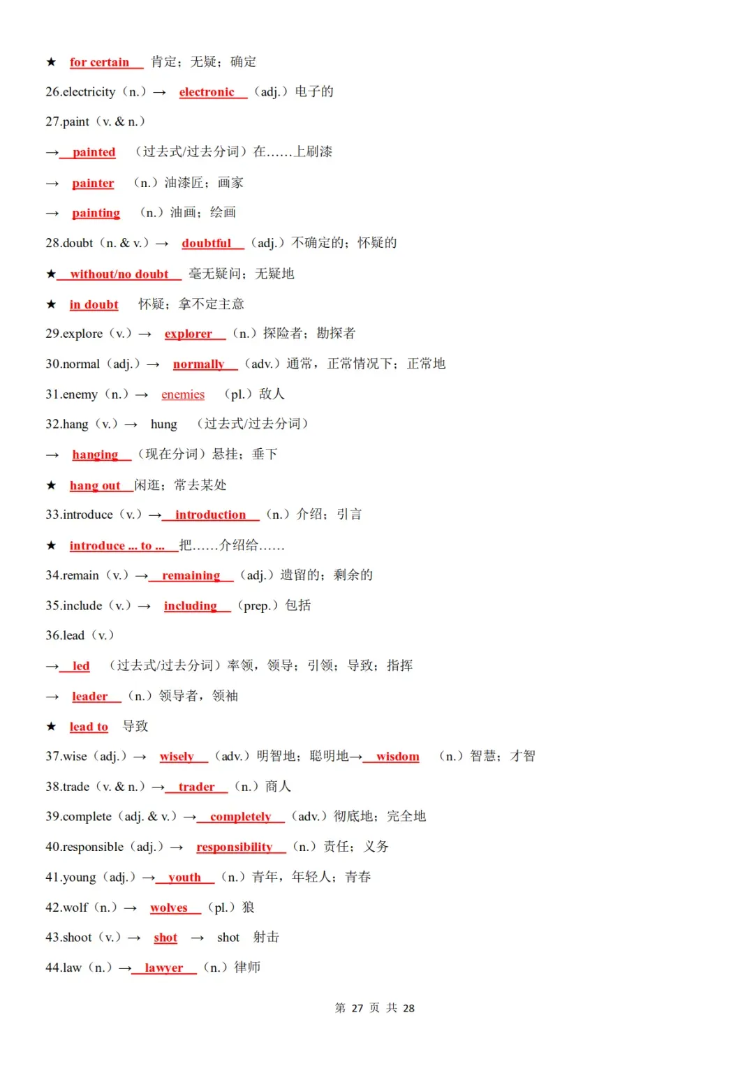 中考英语失分重灾区:词性转换,别再死背原形-第28张图片-四季读书网 中考英语失分重灾区:词性转换,别再死背原形-第28张图片-四季读书网