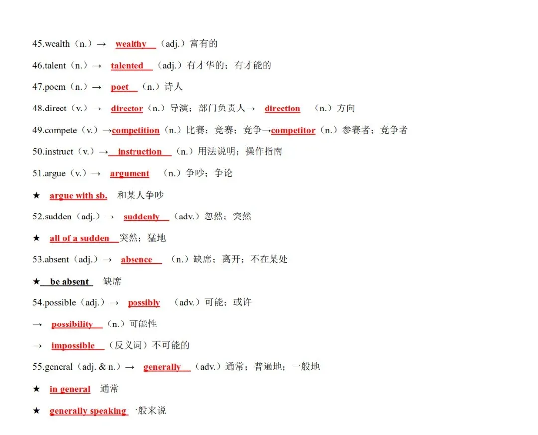 中考英语失分重灾区:词性转换,别再死背原形-第29张图片-四季读书网 中考英语失分重灾区:词性转换,别再死背原形-第29张图片-四季读书网