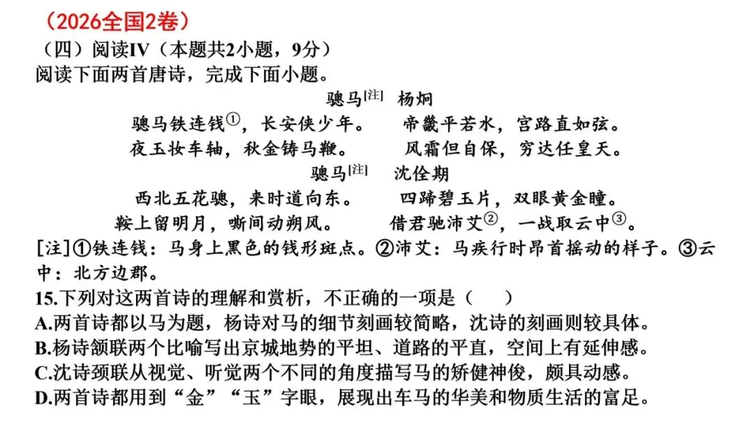 27高考语文深度备考02:做好诗歌鉴赏选择题-第5张图片-四季读书网 27高考语文深度备考02:做好诗歌鉴赏选择题-第5张图片-四季读书网