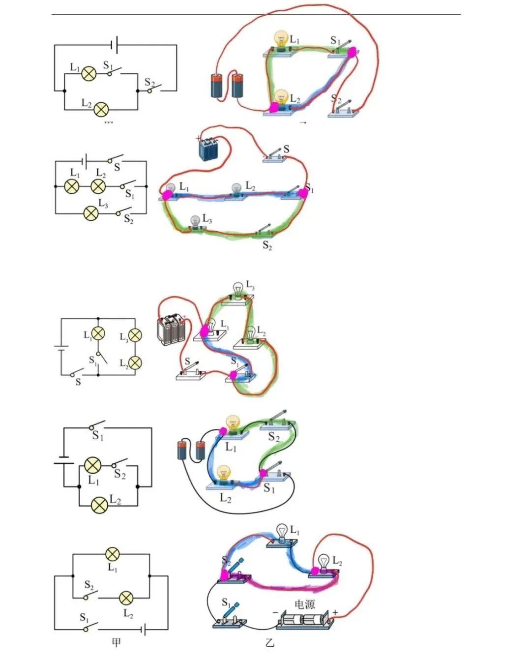 初三电学重难点:电路图与实物图的互画,打印下来,自己练!-第9张图片-四季读书网