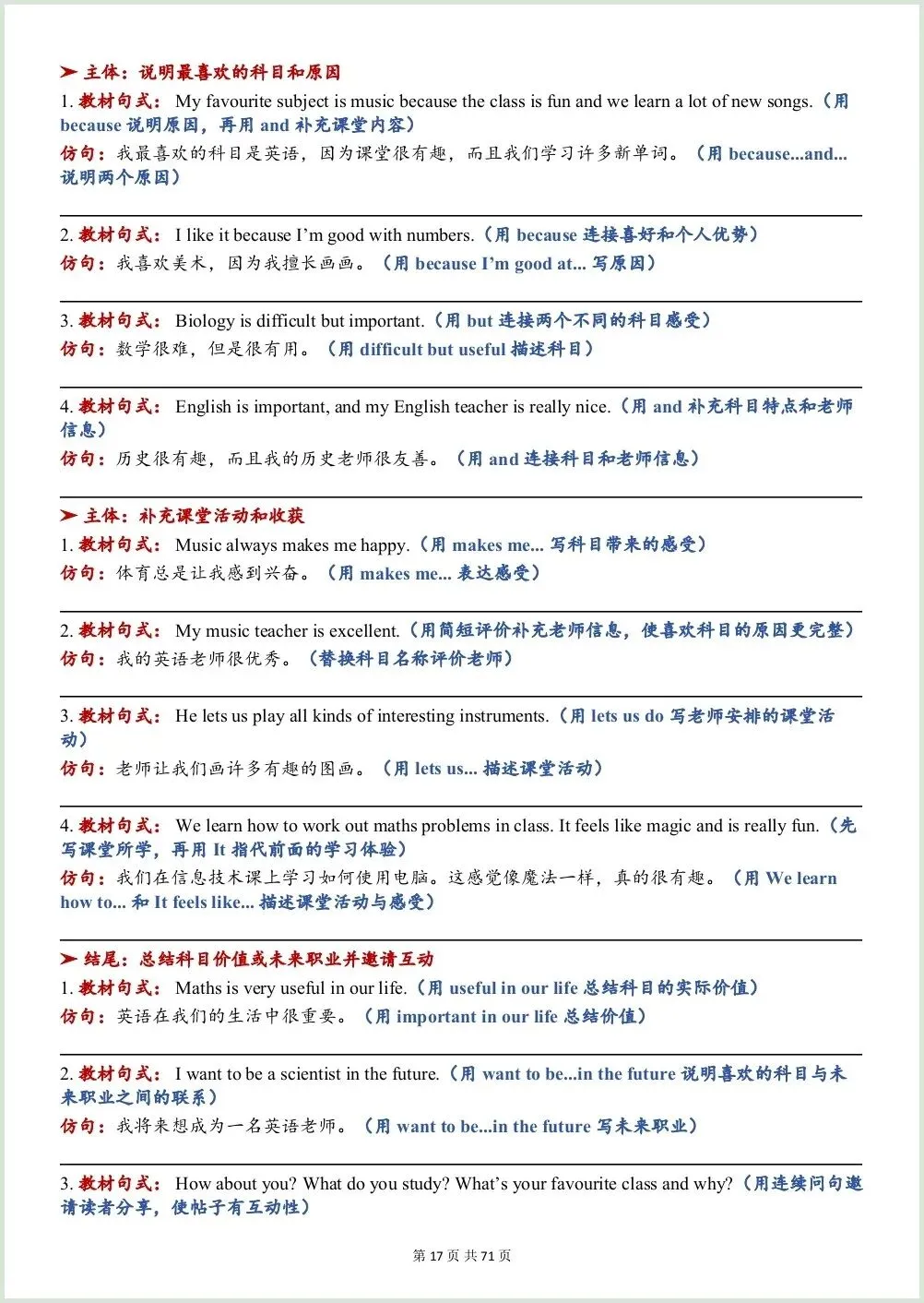 初一新教材七上英语全册单元写作训练(含答案)电子打印版!(2026 新)-第12张图片-四季读书网