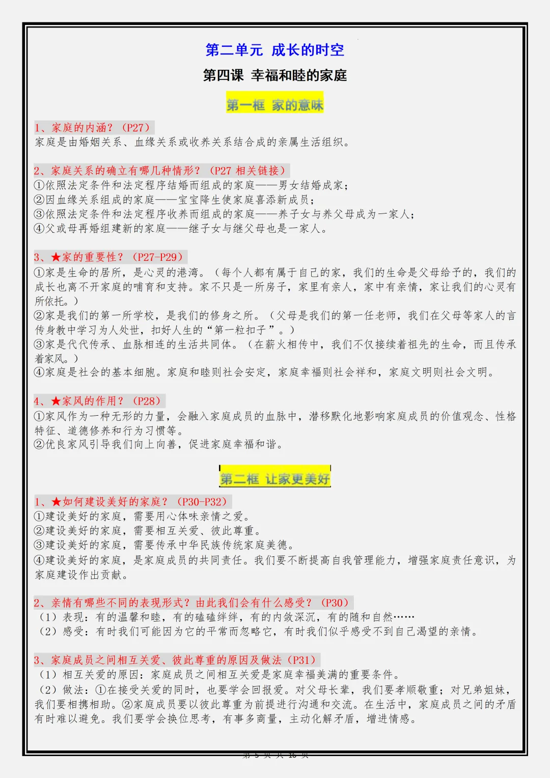 【初一】2026新版七年级上册道德与法治全册复习重点知识点总结,完整版可打印-第7张图片-四季读书网 【初一】2026新版七年级上册道德与法治全册复习重点知识点总结,完整版可打印-第7张图片-四季读书网