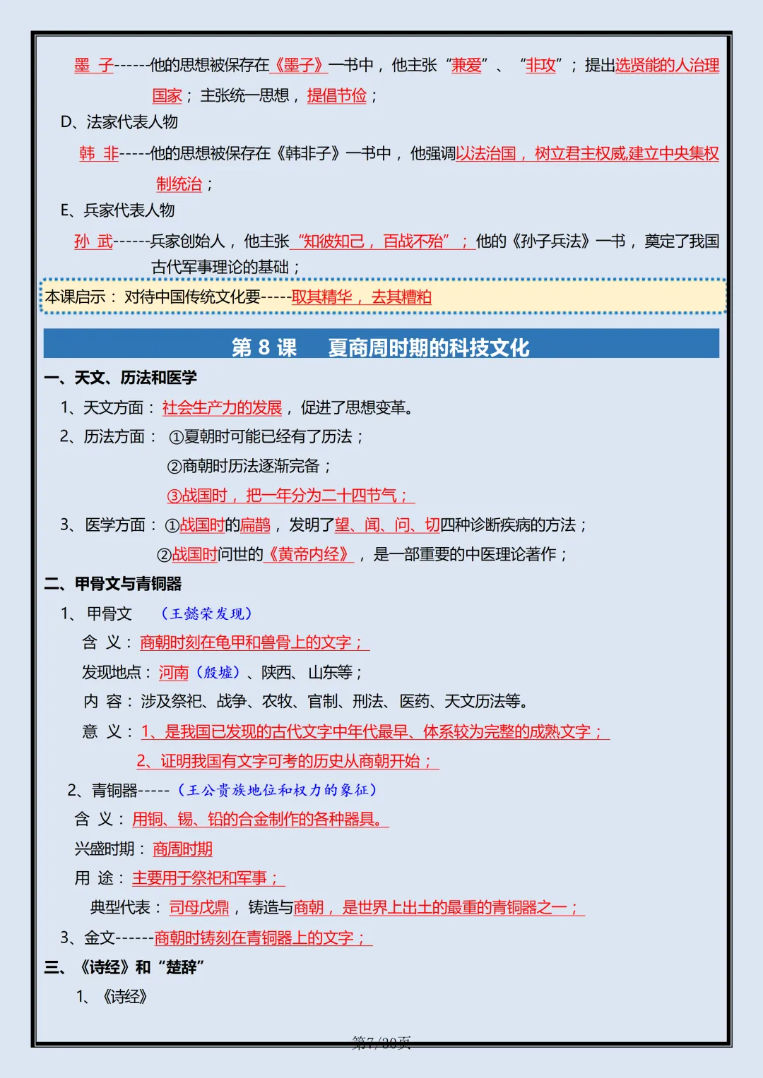 【初一】2026新版七年级上册历史全册复习重点知识点总结,完整版可打印-第9张图片-四季读书网 【初一】2026新版七年级上册历史全册复习重点知识点总结,完整版可打印-第9张图片-四季读书网