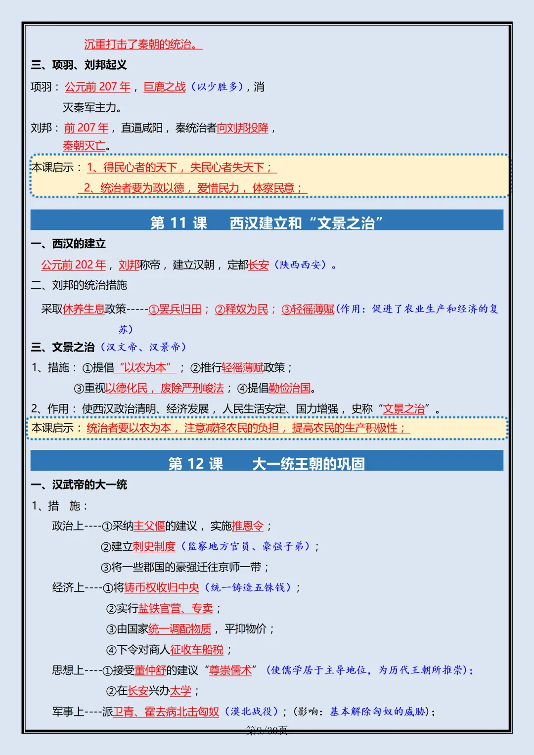 【初一】2026新版七年级上册历史全册复习重点知识点总结,完整版可打印-第11张图片-四季读书网 【初一】2026新版七年级上册历史全册复习重点知识点总结,完整版可打印-第11张图片-四季读书网