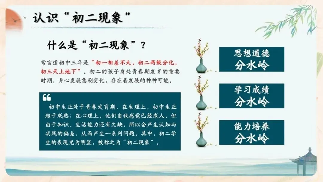 初二期中家长会PPT现成!这份70页《初二新程 筑梦前行》,从四层学生分层建议、地生会考＂小中考＂到青春期沟通四大雷区一次讲透-第12张图片-四季读书网