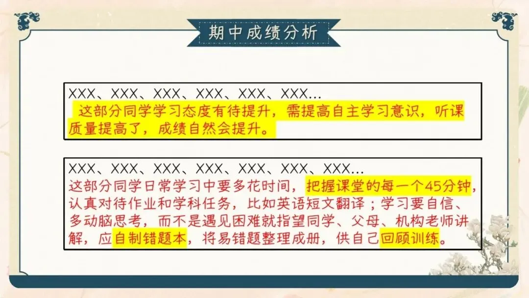 初三期中家长会PPT现成!这份69页《初三已至 同心共赴》,从期中成绩对比、中考倒计时到四大陪伴策略一次讲透,班主任直接拿去用-第26张图片-四季读书网
