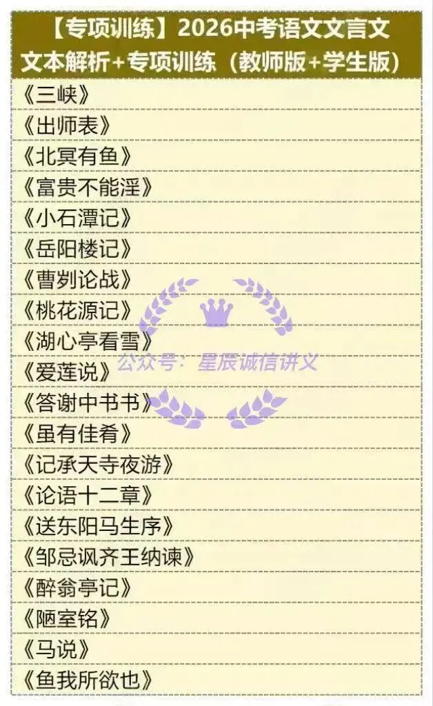 2026中考语文文言文资料大全-第4张图片-四季读书网