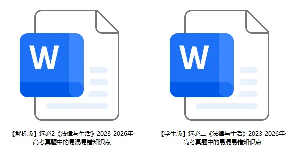 2023-2026年高考政治真题选择题中的易混易错知识点-第10张图片-四季读书网
