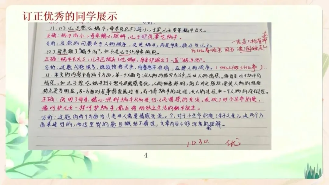 初一语文期中家长会PPT现成!这份23页《携手灌溉 静待花开》,从语文成绩掉下来的5个原因到错题本五步订正法一次讲透,班主任直接用-第15张图片-四季读书网