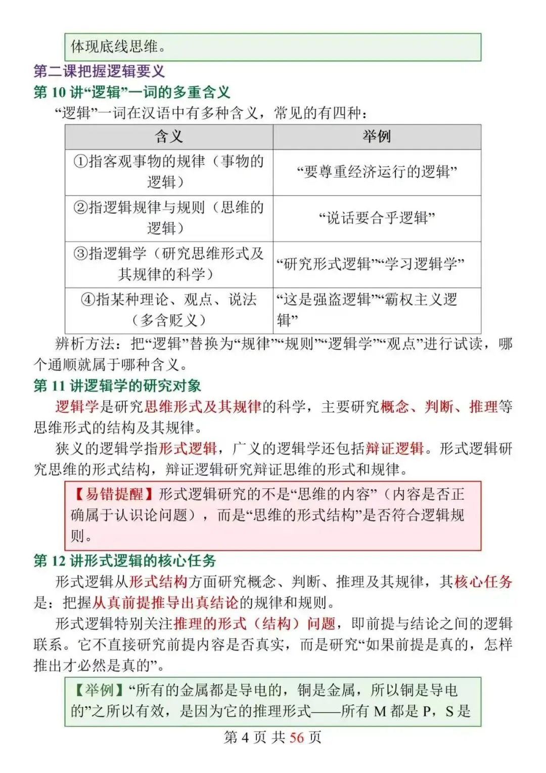新高考政治选必3《逻辑与思维》152个核心知识点精讲,搞定思维特征难点,选择题不再踩坑!-第4张图片-四季读书网