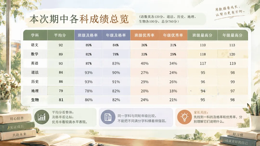 初一上学期期中家长会ppt,根据成绩让家长明白七年级这些重要点-第6张图片-四季读书网 初一上学期期中家长会ppt,根据成绩让家长明白七年级这些重要点-第6张图片-四季读书网