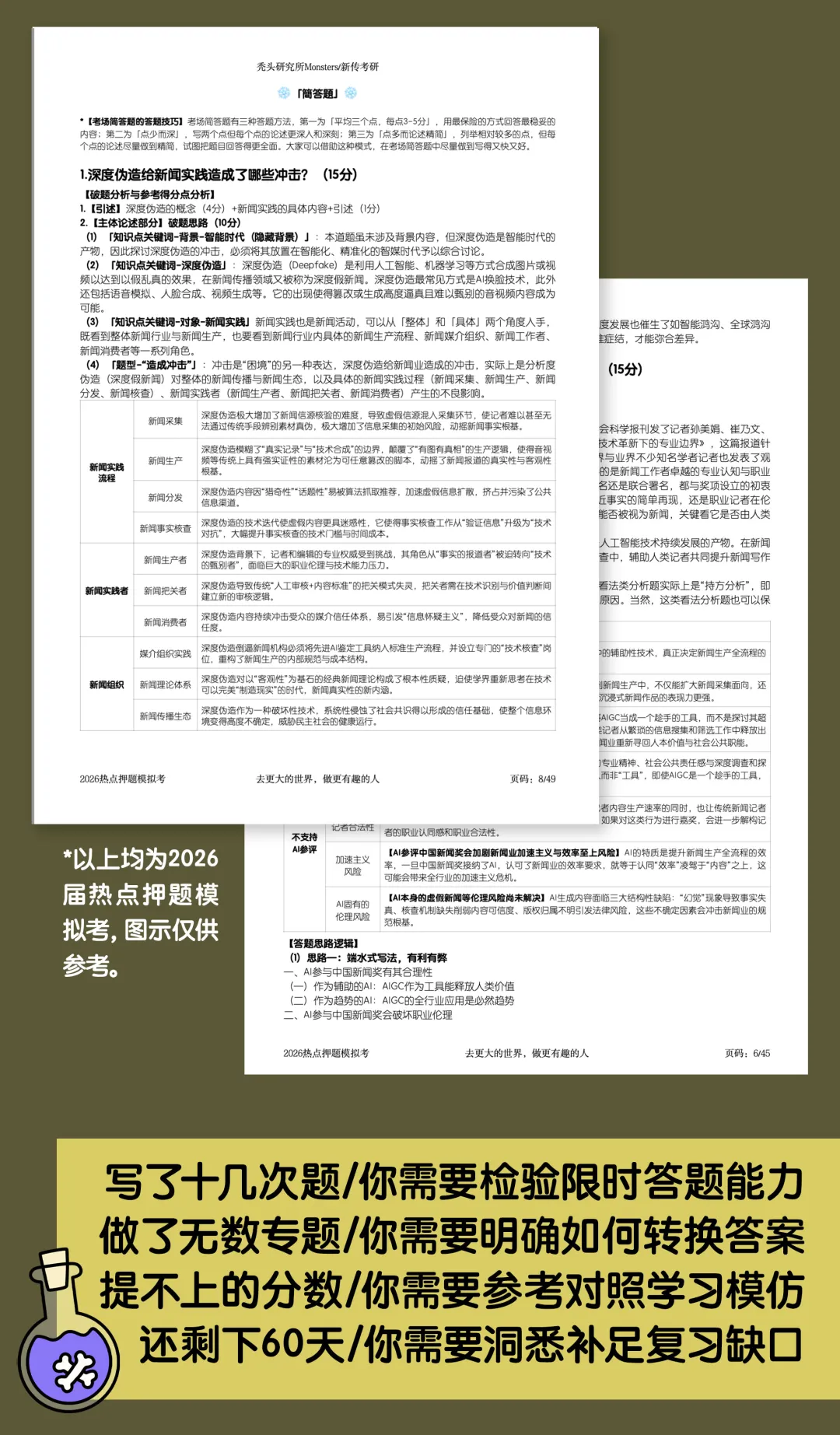 【堂堂上新】TTS-27热点押题模拟考:全真模拟+试卷批改+押题手册=今年上岸!!!-第4张图片-四季读书网