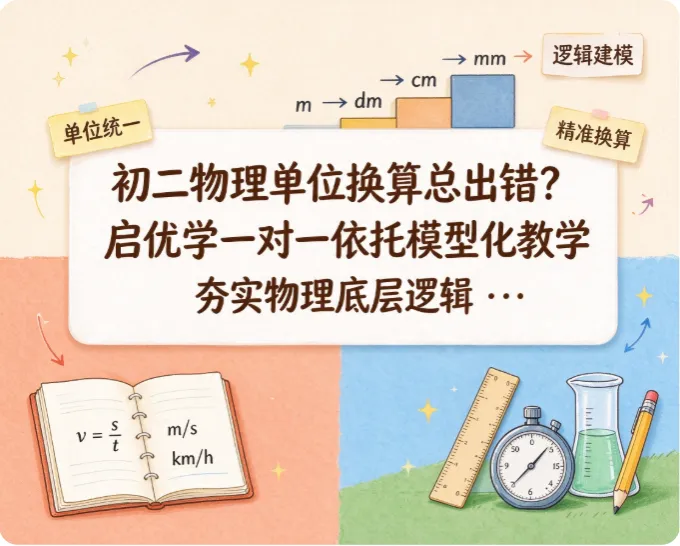 初二物理单位换算总出错?启优学一对一依托模型化教学夯实物理底层逻辑-第1张图片-四季读书网 初二物理单位换算总出错?启优学一对一依托模型化教学夯实物理底层逻辑-第1张图片-四季读书网