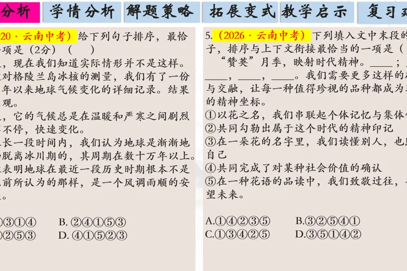 情境-任务教学||第103期 聚焦中考句子排序,以定御变循理育人——云南省学科带头人付有萍工作室张艺小组句子排序专题说题成果展示-第21张图片-四季读书网 情境-任务教学||第103期 聚焦中考句子排序,以定御变循理育人——云南省学科带头人付有萍工作室张艺小组句子排序专题说题成果展示-第21张图片-四季读书网