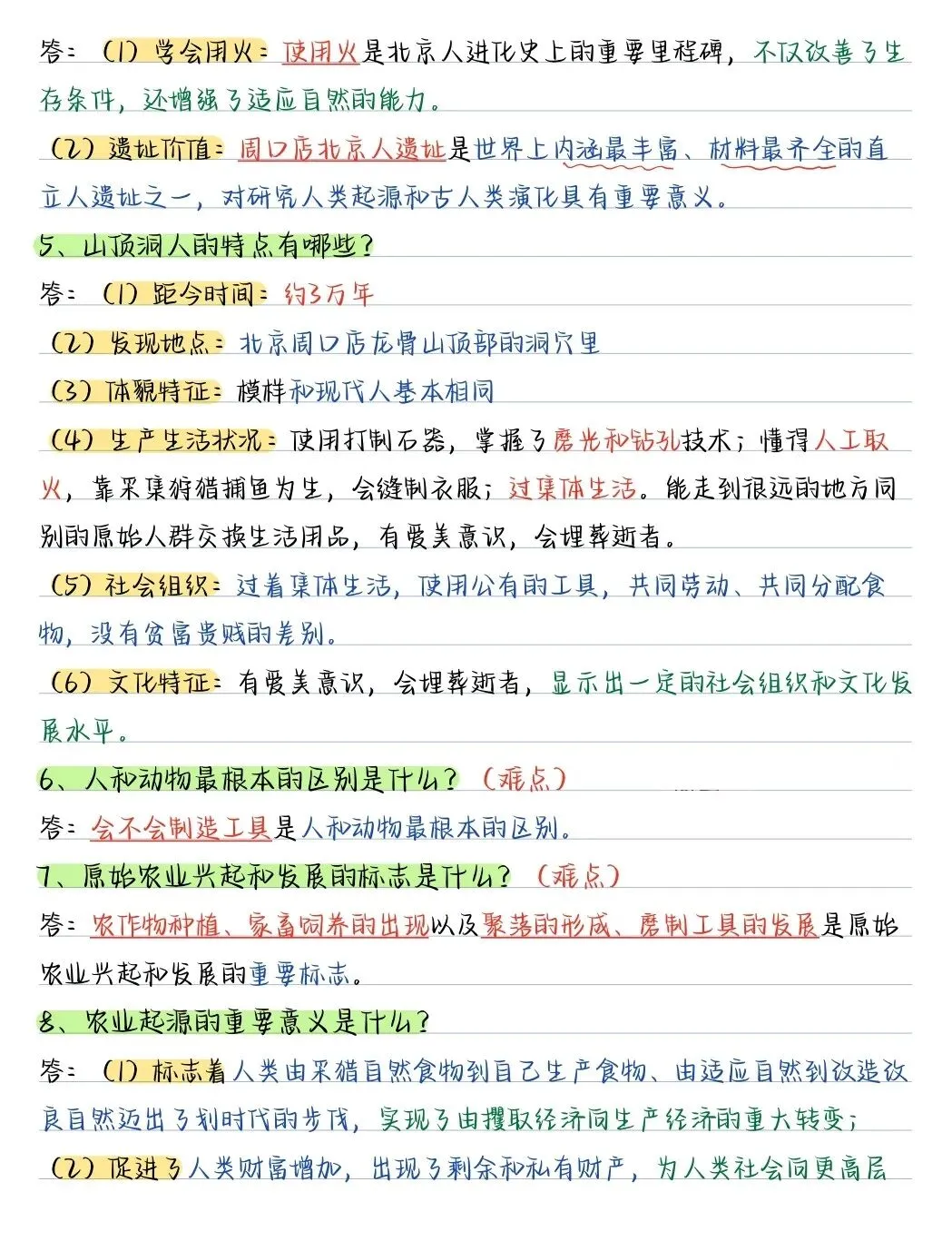 初一新版教材七上历史全册重点简答题梳理背读总结电子打印版!(2026 人教版)-第2张图片-四季读书网 初一新版教材七上历史全册重点简答题梳理背读总结电子打印版!(2026 人教版)-第2张图片-四季读书网