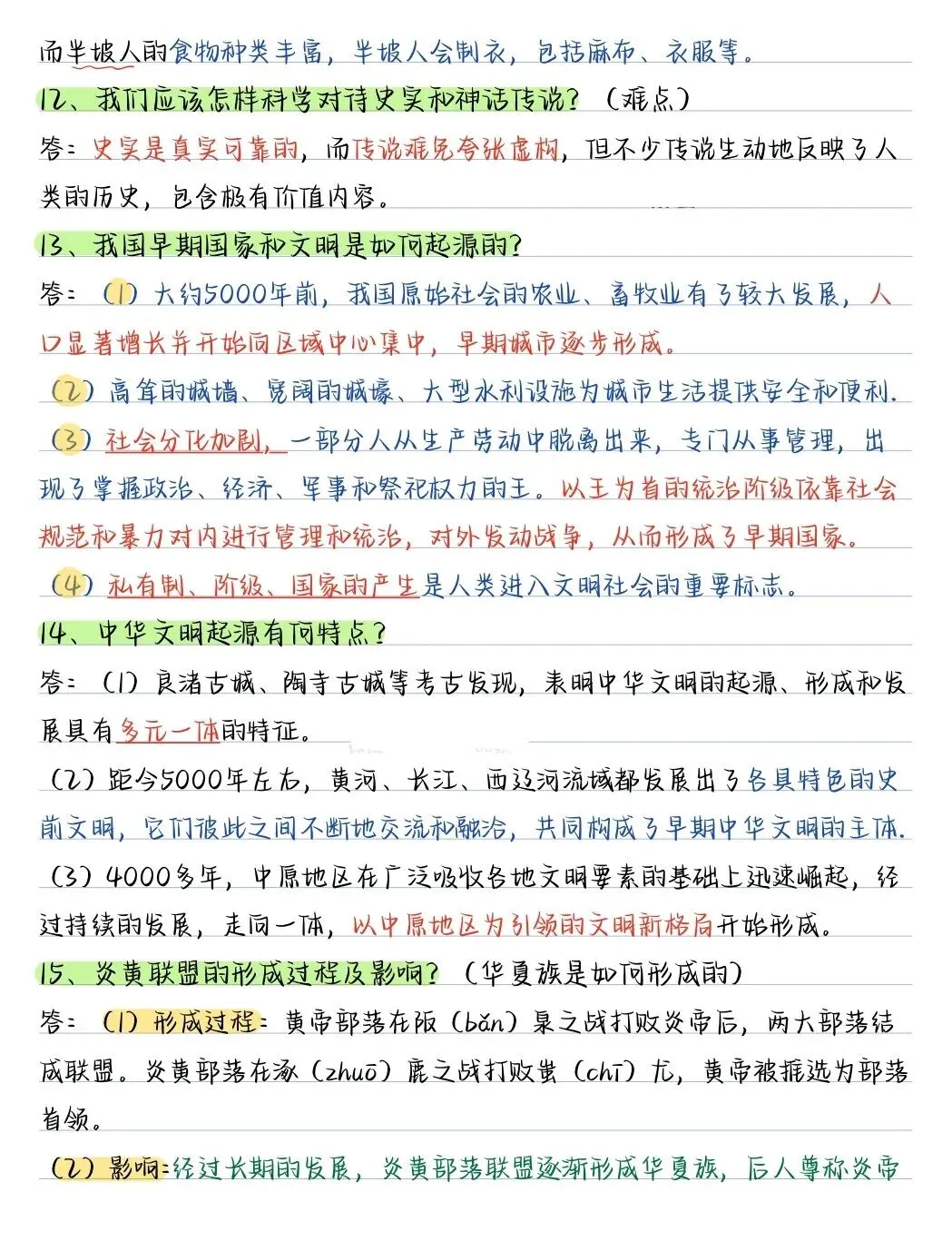 初一新版教材七上历史全册重点简答题梳理背读总结电子打印版!(2026 人教版)-第4张图片-四季读书网 初一新版教材七上历史全册重点简答题梳理背读总结电子打印版!(2026 人教版)-第4张图片-四季读书网