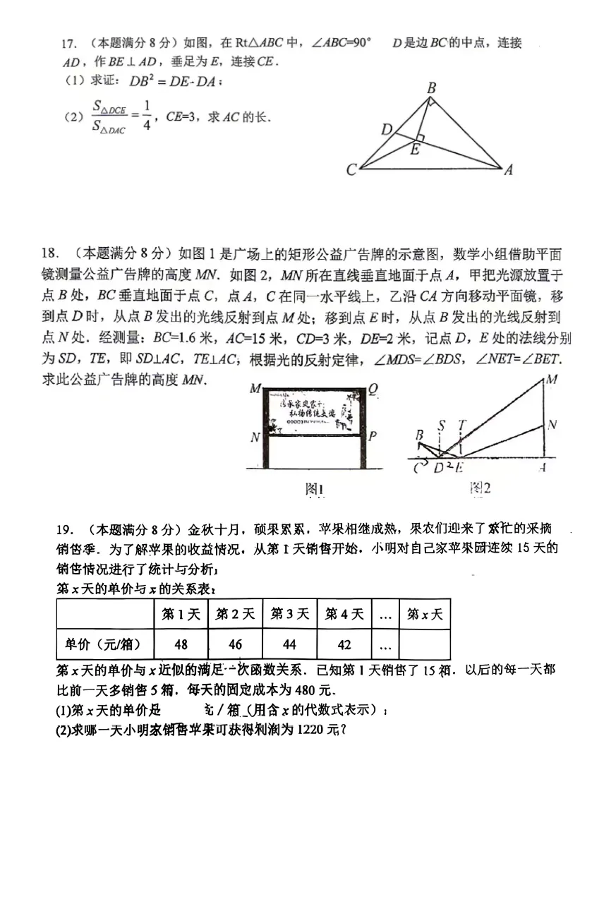 【初三】2026年9上工大、交大、师大附中第①次月考-第3张图片-四季读书网