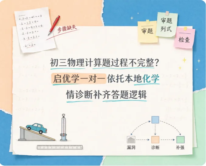 初三物理计算题过程不完整?启优学一对一依托本地化学情诊断补齐答题逻辑-第1张图片-四季读书网 初三物理计算题过程不完整?启优学一对一依托本地化学情诊断补齐答题逻辑-第1张图片-四季读书网
