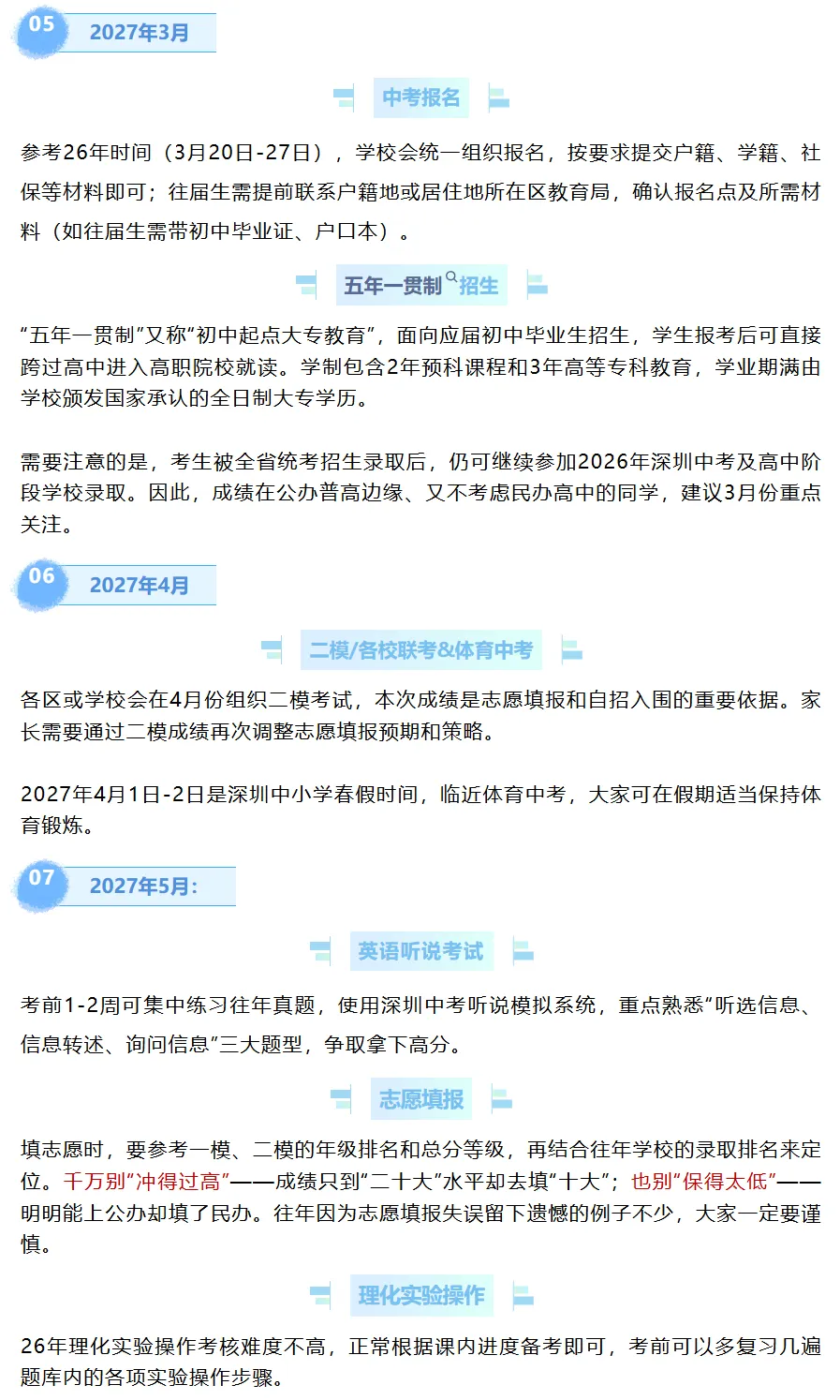 初三家长收藏 | 2027年深圳中考备考时间轴:每月关键事件全梳理!-第3张图片-四季读书网