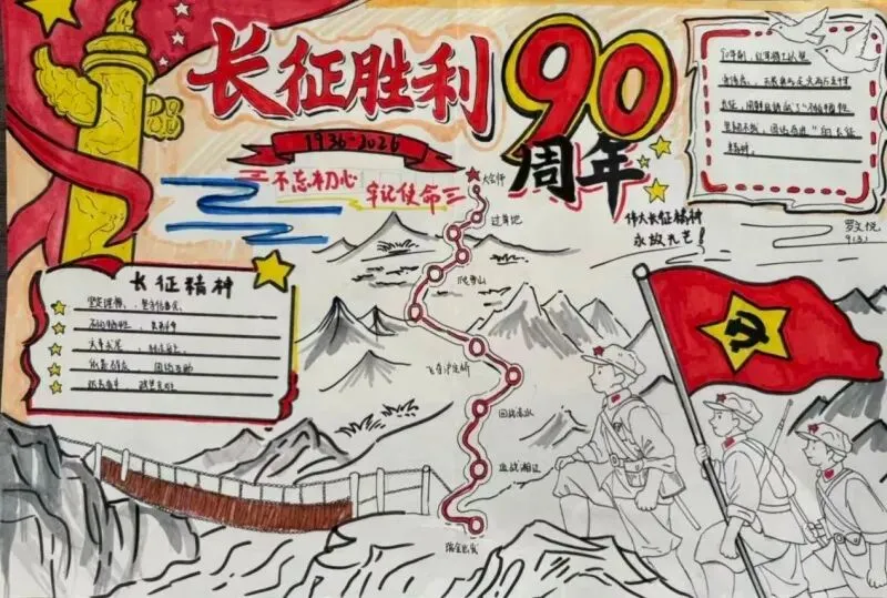 彭泽一中初中部历史组组织初三年级开展纪念长征胜利90周年手抄报比赛-第8张图片-四季读书网 彭泽一中初中部历史组组织初三年级开展纪念长征胜利90周年手抄报比赛-第8张图片-四季读书网