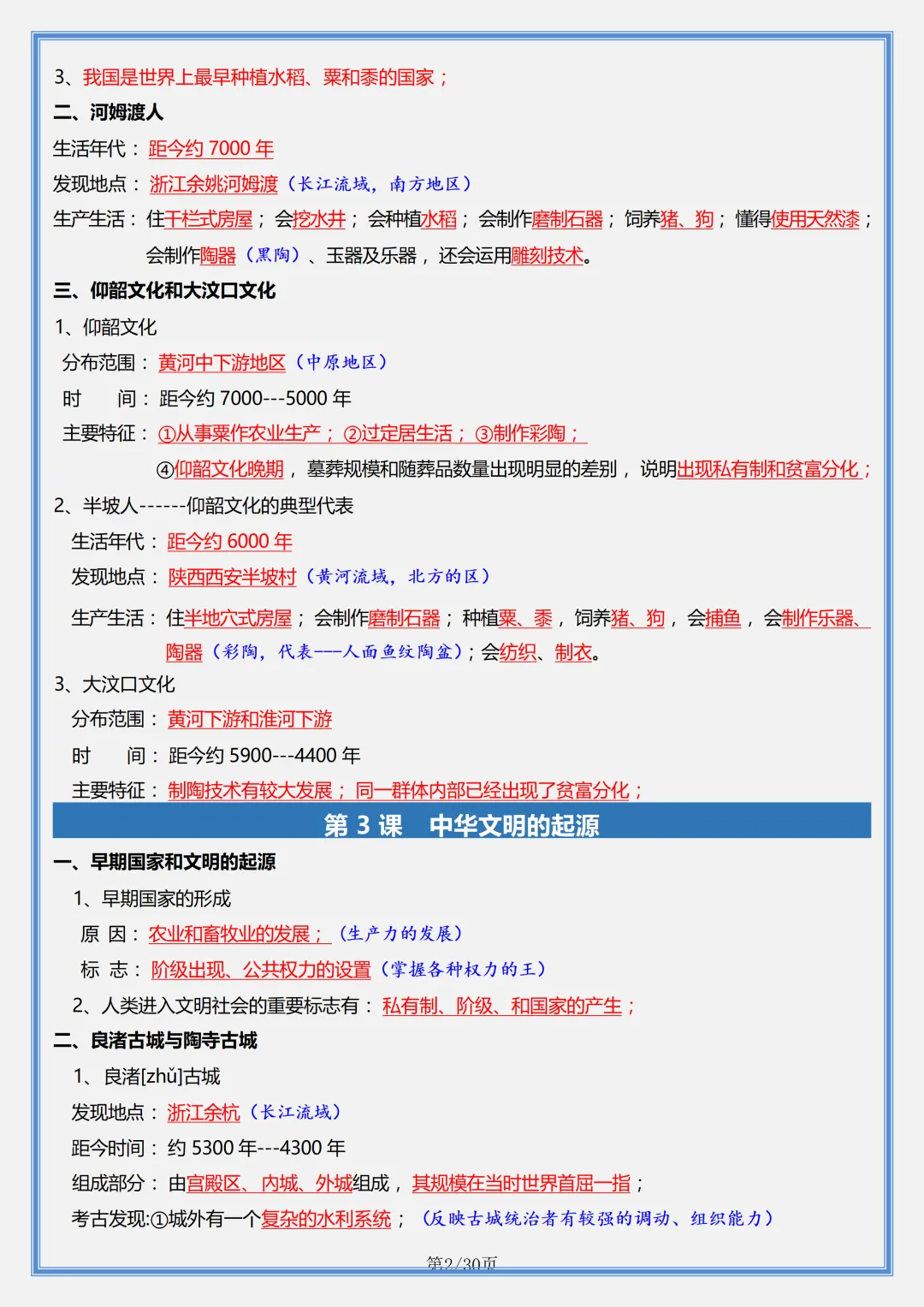 初一 | 新教材七年级上册历史全册必背核心考点知识点总结,2026完整版可打印-第2张图片-四季读书网 初一 | 新教材七年级上册历史全册必背核心考点知识点总结,2026完整版可打印-第2张图片-四季读书网