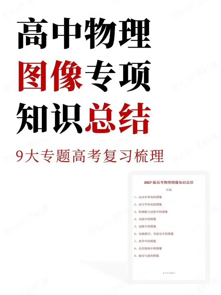高中物理-9大专题高考复习梳理图像专项知识总结-第1张图片-四季读书网
