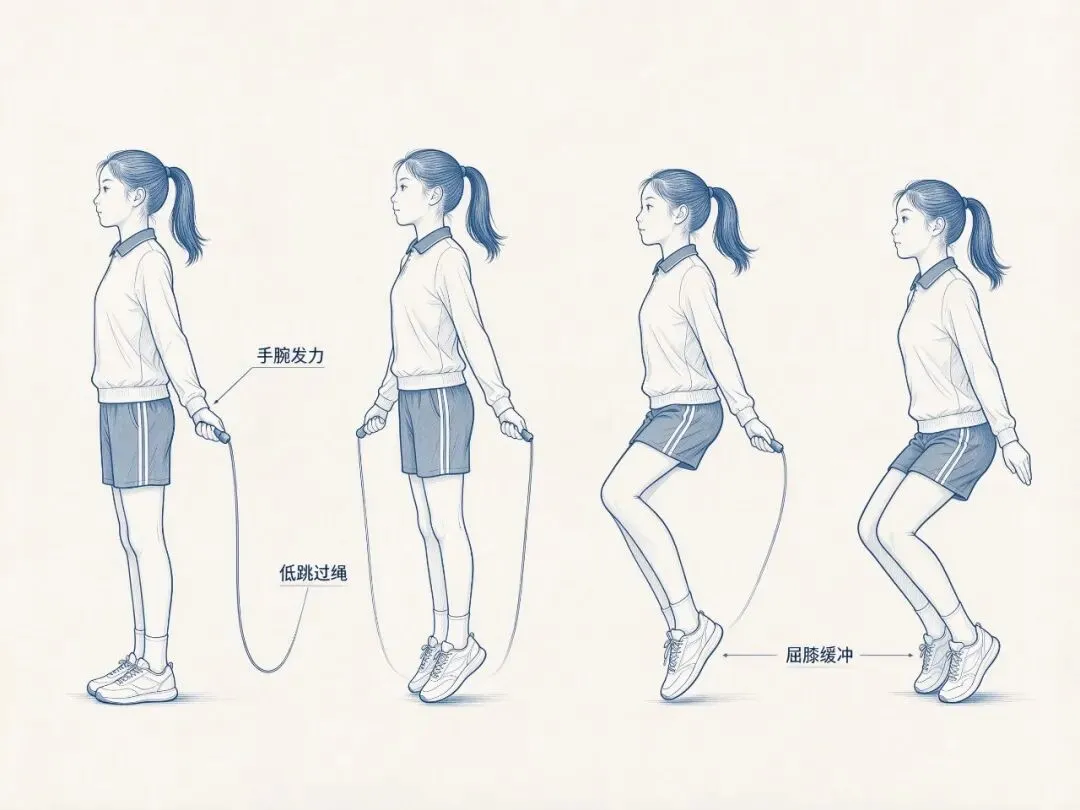 中考体育跳绳提分(一):总绊绳、个数上不去?先改这3个错误动作,别再傻练-第2张图片-四季读书网
